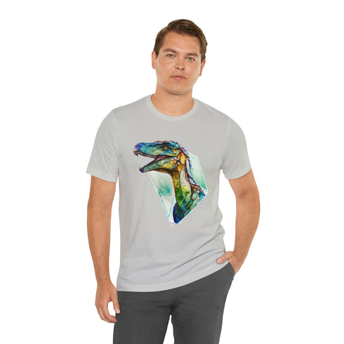 Stained Glass Velociraptor - Short Sleeve Tee